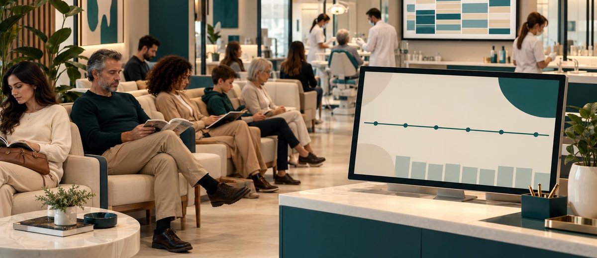 Clínica dental con agenda llena y sistema de comunicación con pacientes activo