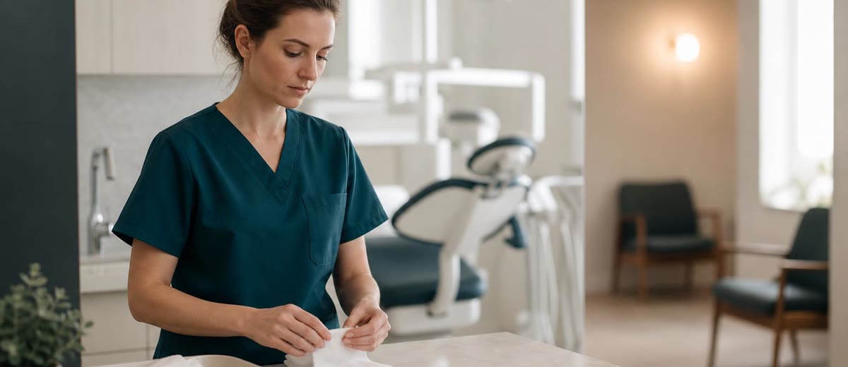 Sillón preparado en una clínica dental con una cita que no se presenta