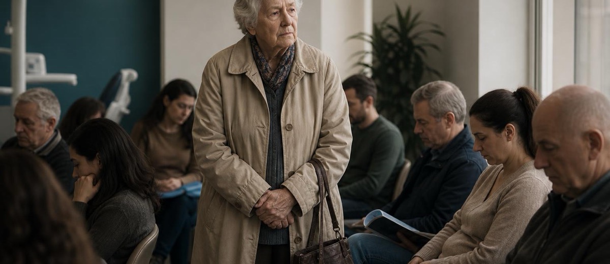 Paciente esperando en la primera visita de una clínica dental